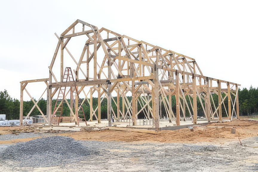 Handcrafted Mortise and Tenon Timber Joinery Detail for a Custom Barn Build